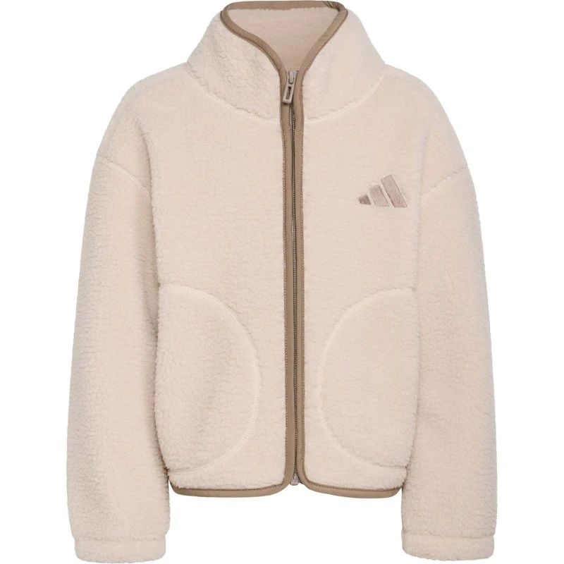 Adidas Sportswear Chaqueta Polar Beige con Refuerzo en Codo