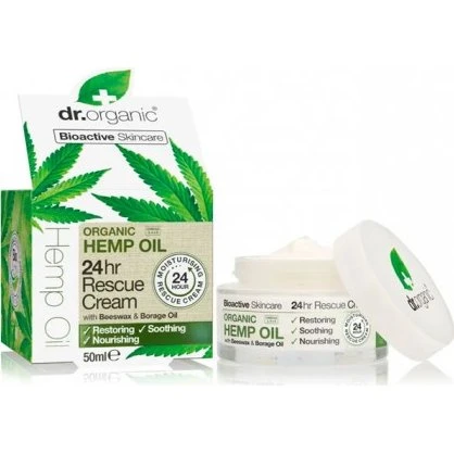Dr Organic Crema Rescate 24H Aceite de Cáñamo 50ml