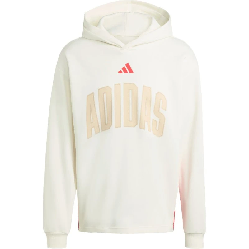 Sudadera con capucha adidas Stadium Off White / Pure Ruby