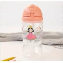 Kiokids Botella 350ml con Pajita Rosa