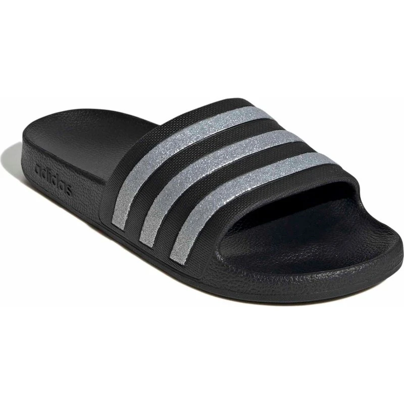 ADIDAS SPORTSWEAR Zapatos abiertos 'ADILETTE AQUA' Negro/Plata