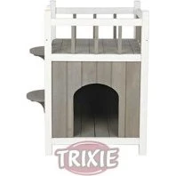 Trixie Caseta Gatos con Balcón Gris/Blanco 45×65×45 cm