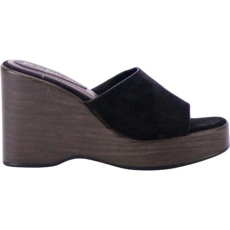 Keslem Sandalias de Zueco con Cuña y Plataforma - Negro