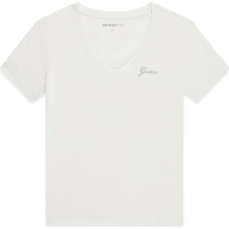 Camiseta Guess New Vn Mini Logo Blanca para Mujer