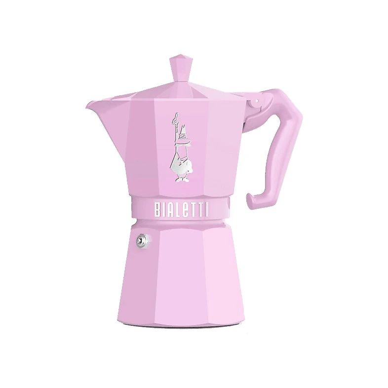 Bialetti Moka Exclusive Cafetera Tradicional de Aluminio, Rosa, 3 Tazas