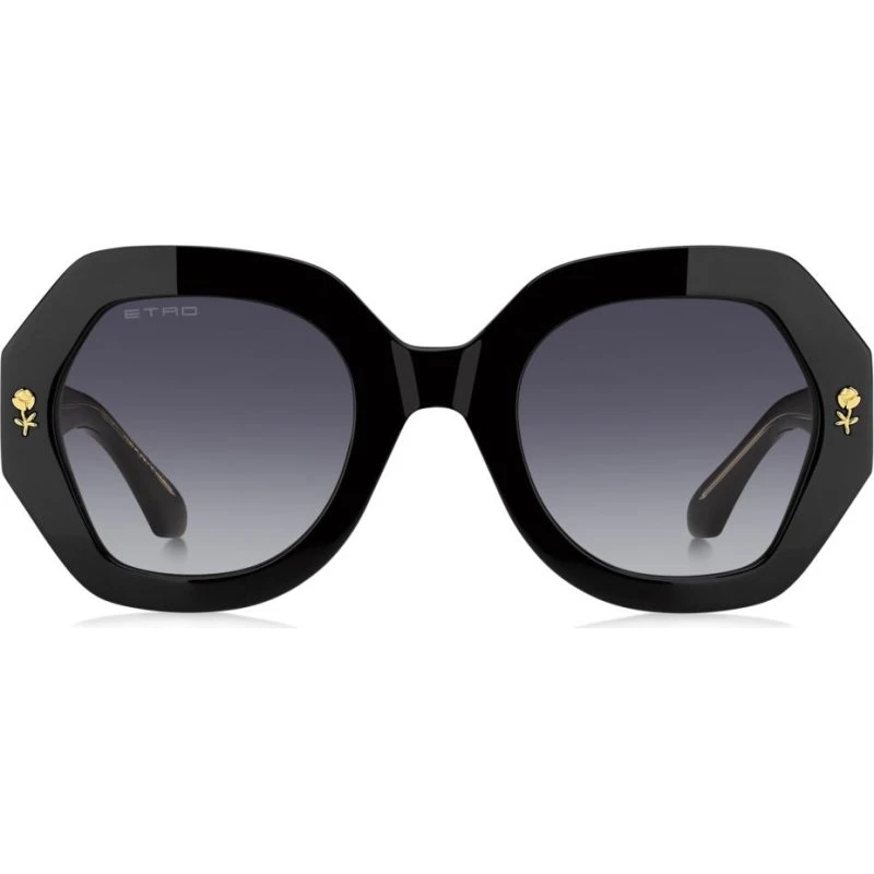 Etro 0009/S Gafas de Sol Geométricas para Mujer - Negro/Gris