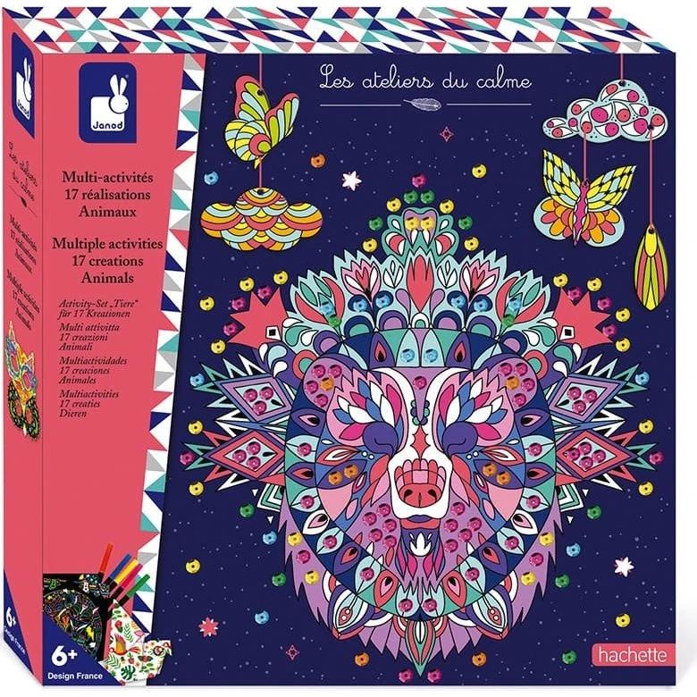 Janod J07955 - Kit Creativo 17 Obras de Animales