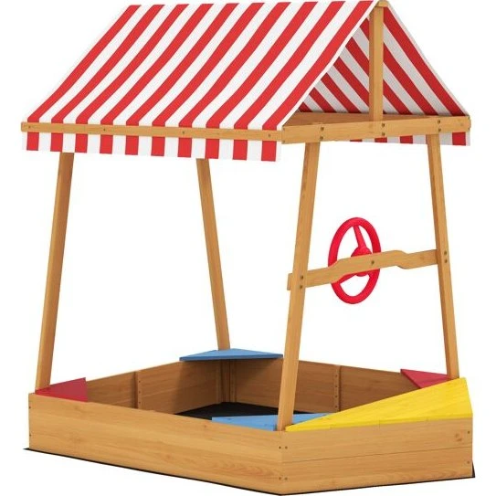 AIYAPLAY Arenero Barco Infantil 133x101x141 cm Natural