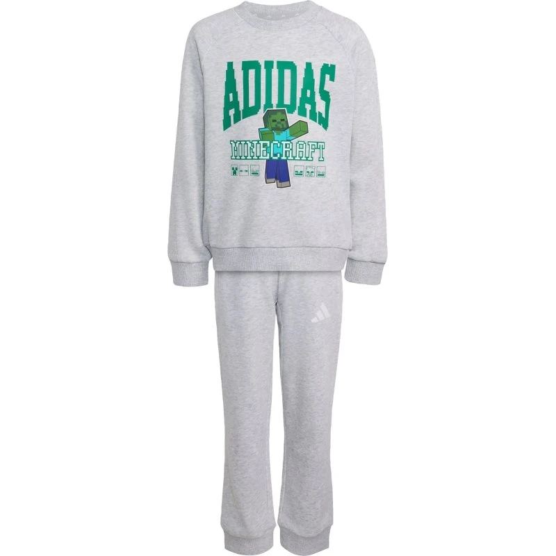 Adidas x Minecraft Chándal Azul Cobalto y Gris Moteado para Niño