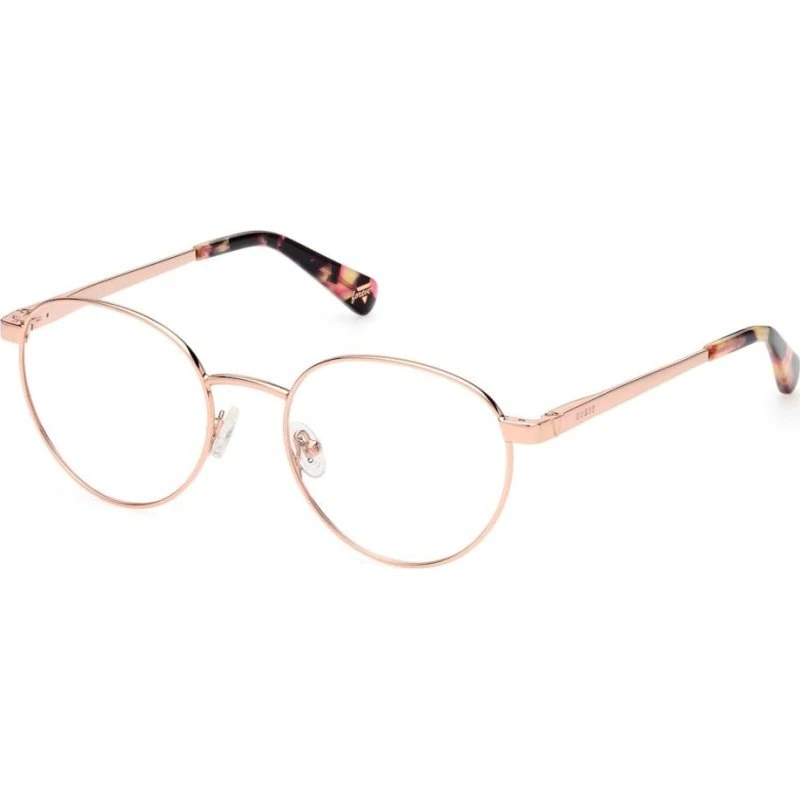 Guess GU5221 Gafas de Vista Redondas de Metal Oro Rosa