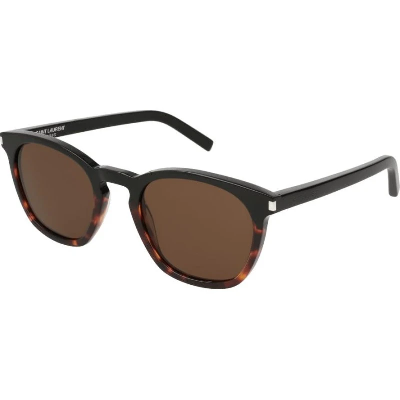 Saint Laurent SL 28 Gafas de Sol Cuadradas Acetato Negro y Marrón