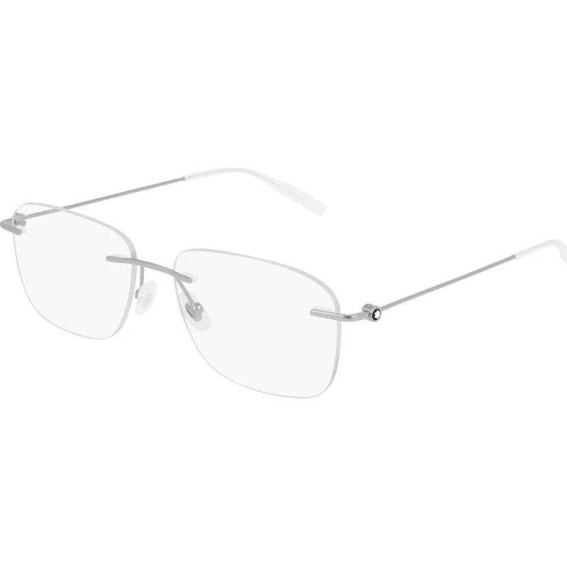 Montblanc MB0075O Gafas de Vista Hombre Plata Geométricas