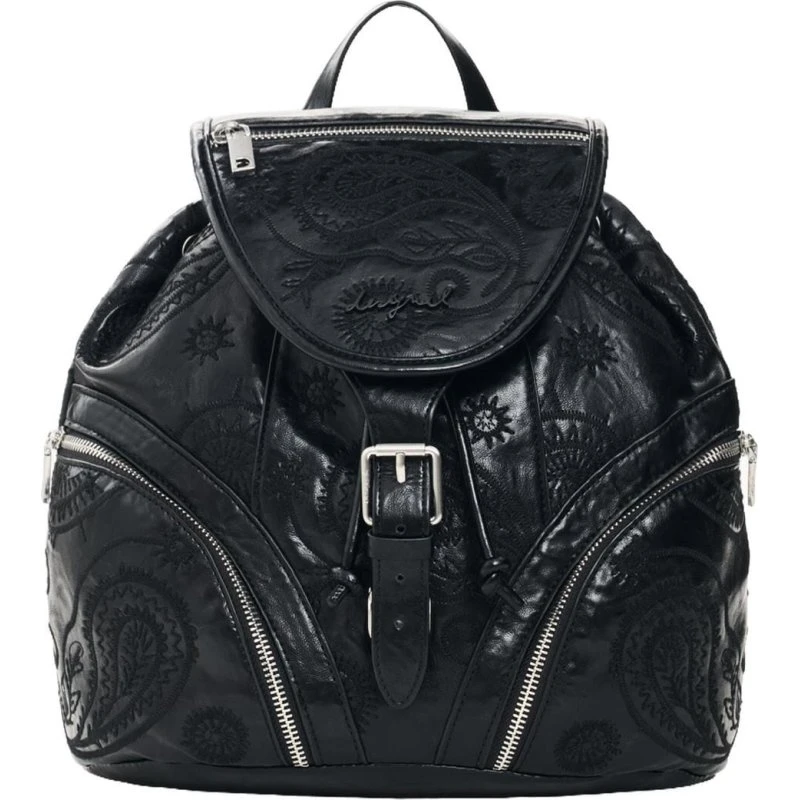 Mochila Desigual Mini Rock de cuero para mujer - Negro