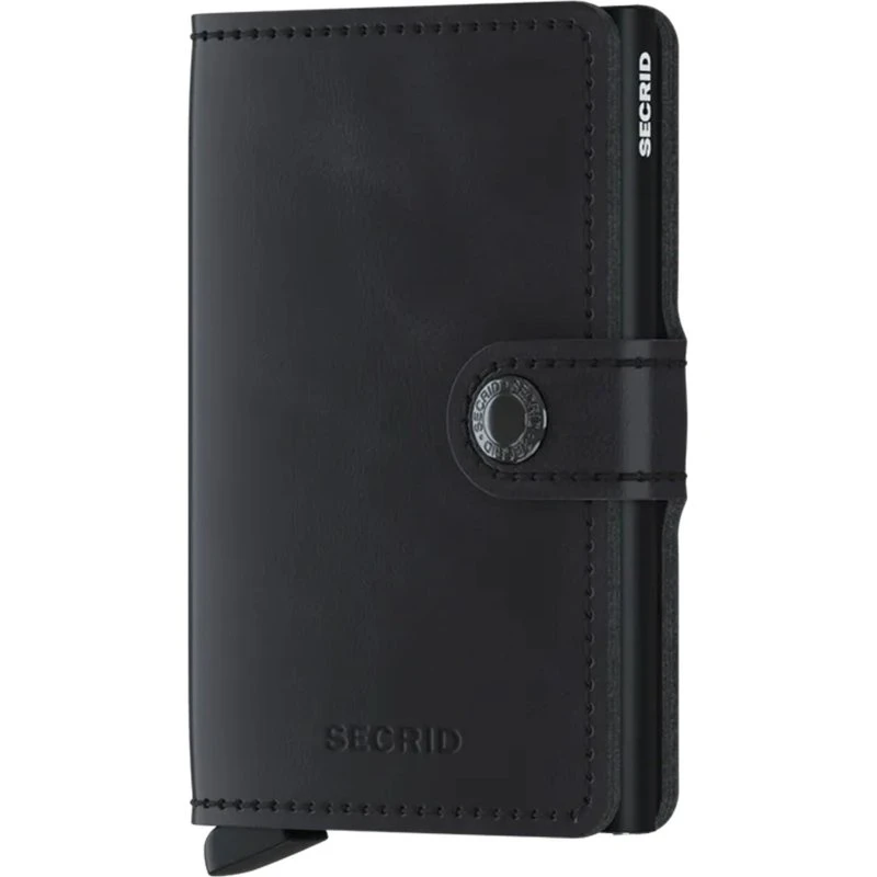 Secrid Miniwallet Vintage Black - Cartera Compacta de Cuero