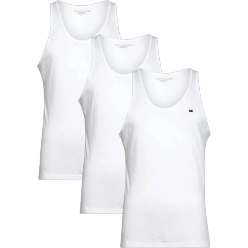Tommy Hilfiger Camisetas de Tirantes Signature - Pack de 3 - XL - Blanco