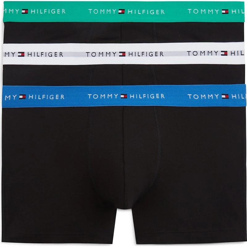 Bóxer Tommy Hilfiger Trunk Pack de 3 - Negro, Azul, Verde - XL
