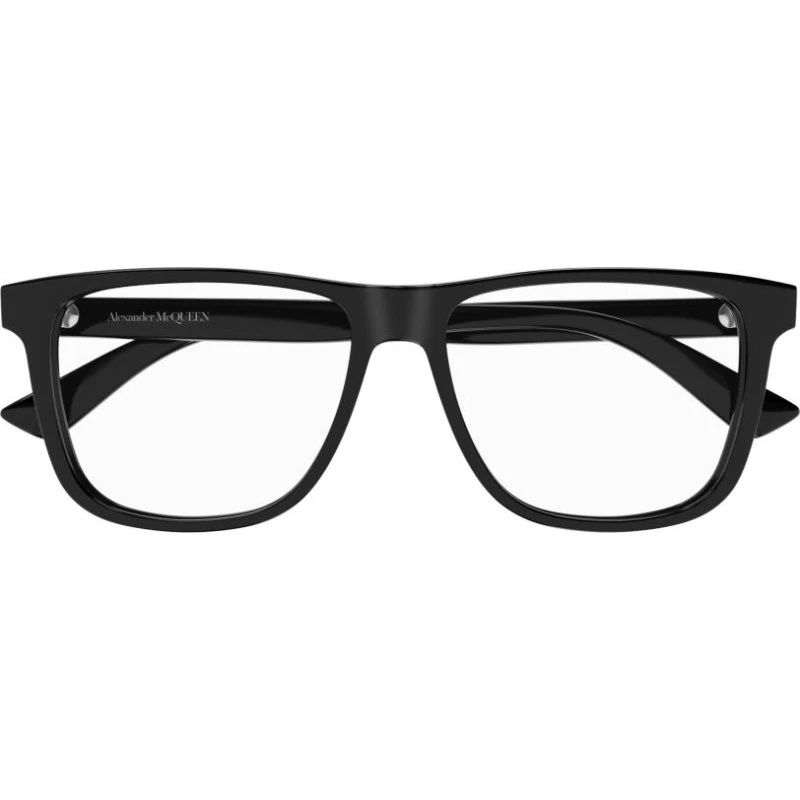 Alexander McQueen AM0463O Gafas de Vista Cuadradas para Hombre - Negro