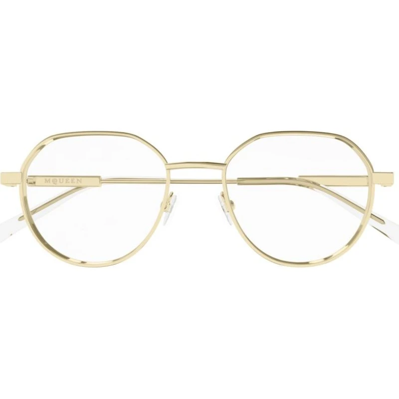 Alexander McQueen AM0479O Gafas de Vista Redondas Oro