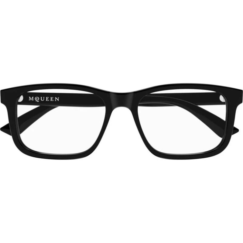 Alexander McQueen AM0486O Gafas de Vista Cuadradas para Hombre - Negro