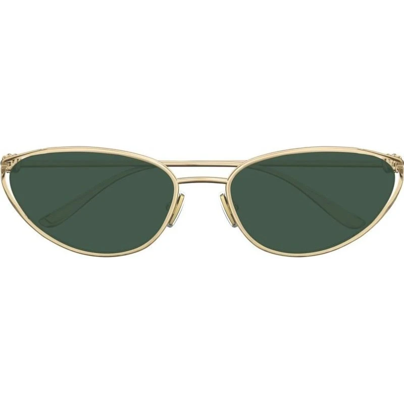 Bottega Veneta BV1330S Gafas de Sol Ojo de Gato Oro y Verde 57mm