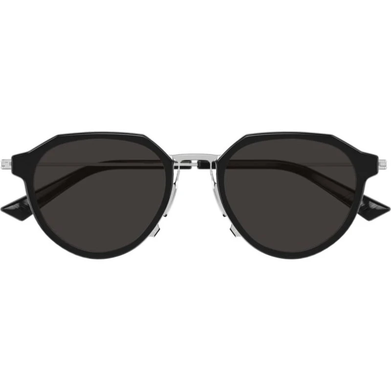 Bottega Veneta BV1331S Gafas de Sol Redondas Negras con Lentes Grises