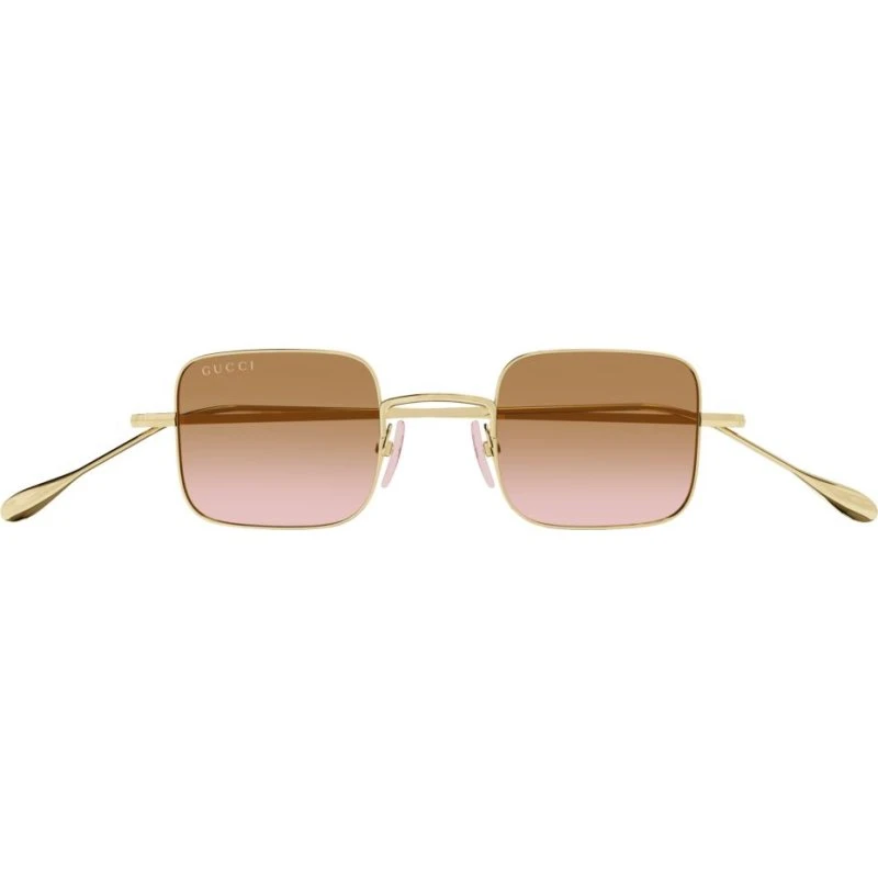 Gucci Gg1813s Gafas de Sol Cuadradas de Metal Oro y Lentes Naranja