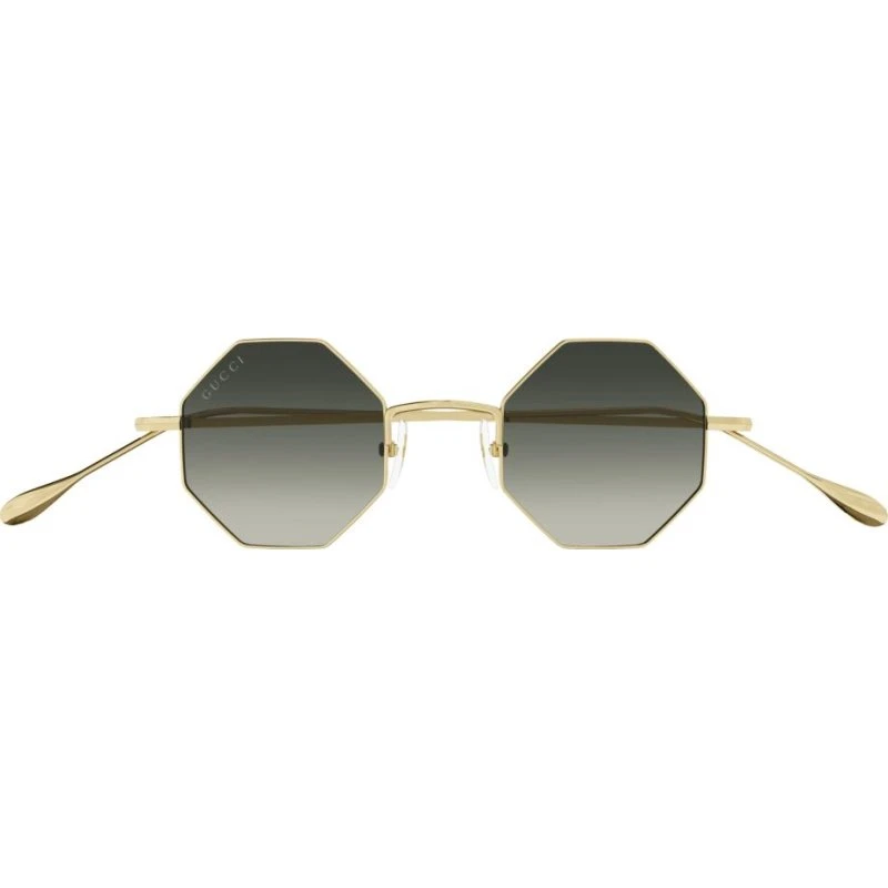 Gucci GG1814S Gafas de Sol Geométricas de Metal Oro y Lentes Grises