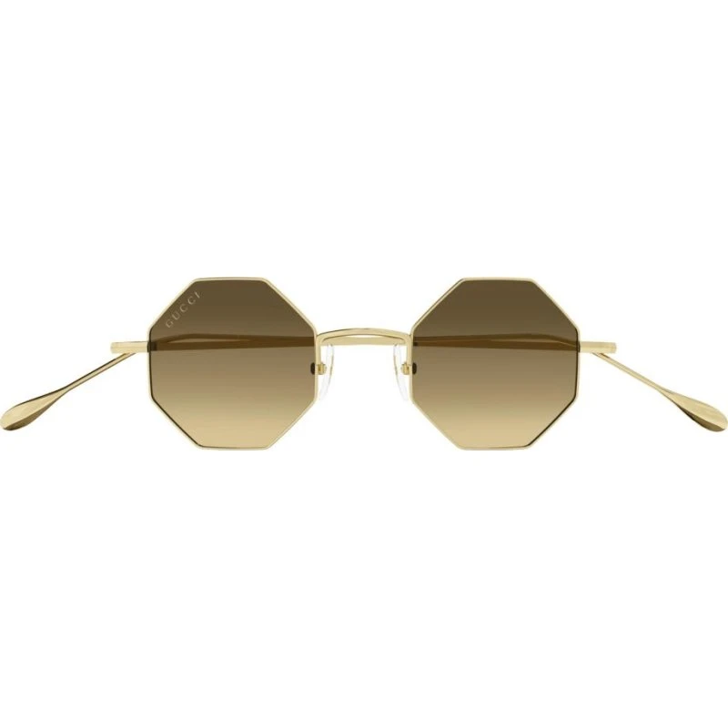 Gucci Gg1814s Gafas de Sol Geométricas Oro y Marrón Unisex