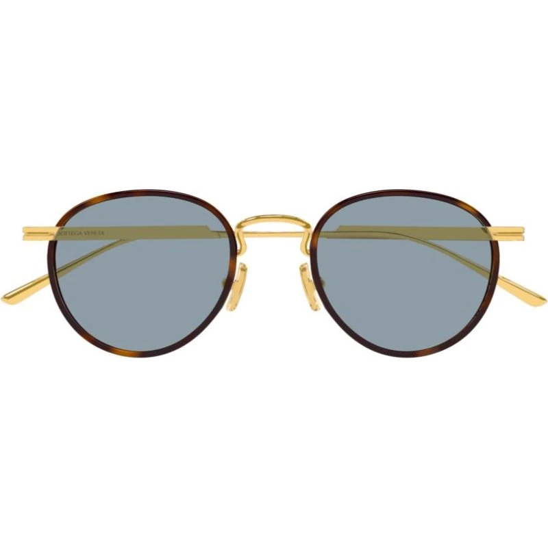 Bottega Veneta BV1389S Gafas de Sol Redondas Oro y Azul para Hombre