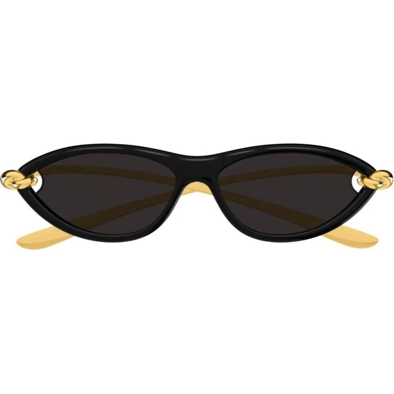 Bottega Veneta BV1390S Gafas de Sol Ojo de Gato Negro Gris 56mm