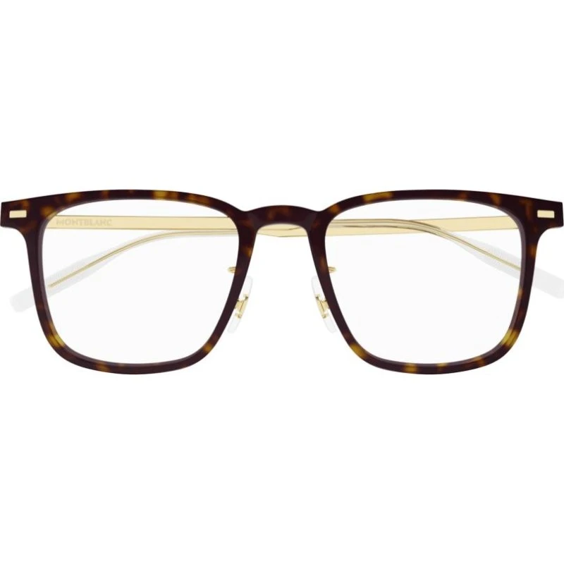 Montblanc MB0395ON Gafas de Vista Cuadradas para Hombre - Habano