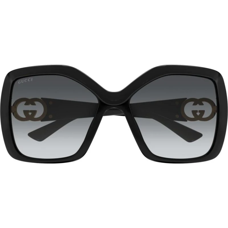 Gucci Gg2015s Gafas de Sol Mujer Oversize Negro Gris