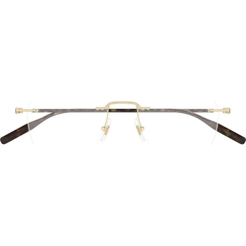 Montblanc MB0430O Gafas de Vista Redondas de Metal Oro para Hombre