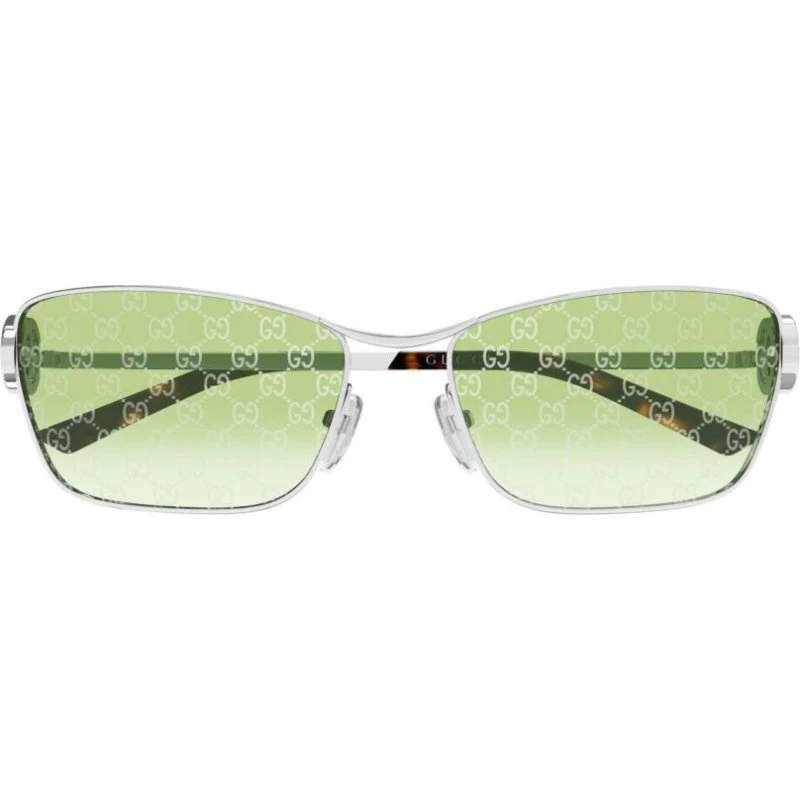Gucci Gg2045s Gafas de Sol Ojo de Gato Plata y Lente Verde 58mm