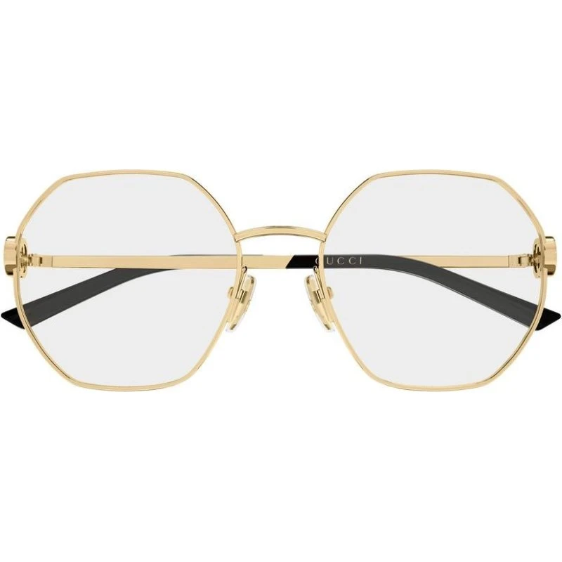 Gucci GG2048O Gafas de Vista Geométricas en Metal Dorado para Mujer