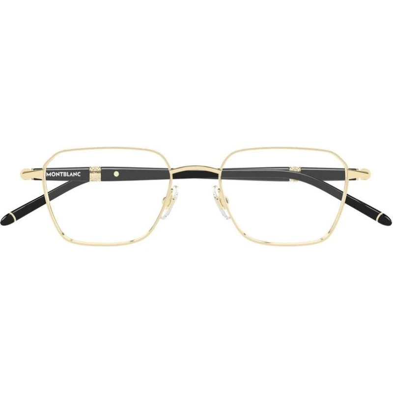 Montblanc MB0485O Gafas de Vista Cuadradas para Hombre en Metal Oro