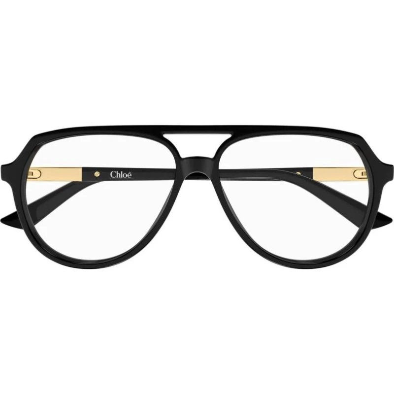 Chloé Ch0366O Gafas de Vista Piloto para Mujer en Acetato Negro