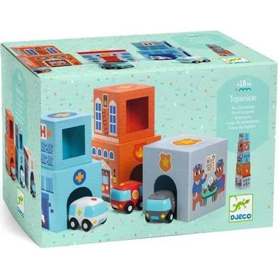 Djeco TopaniCar Cubos Apilables