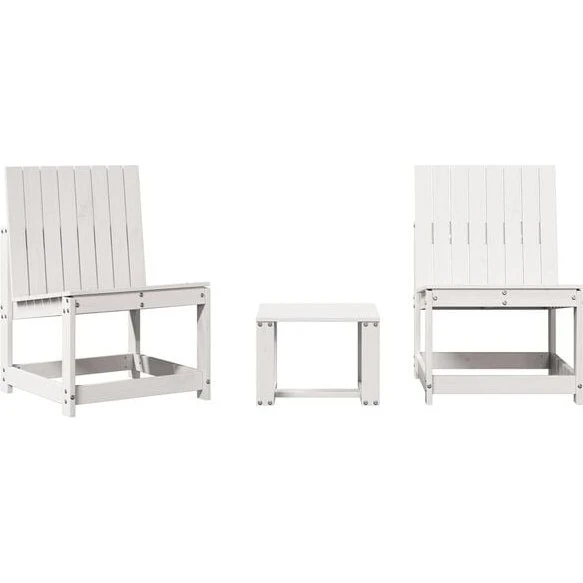 vidaXL Juego de Muebles Jardín 3 pzas Pino Macizo