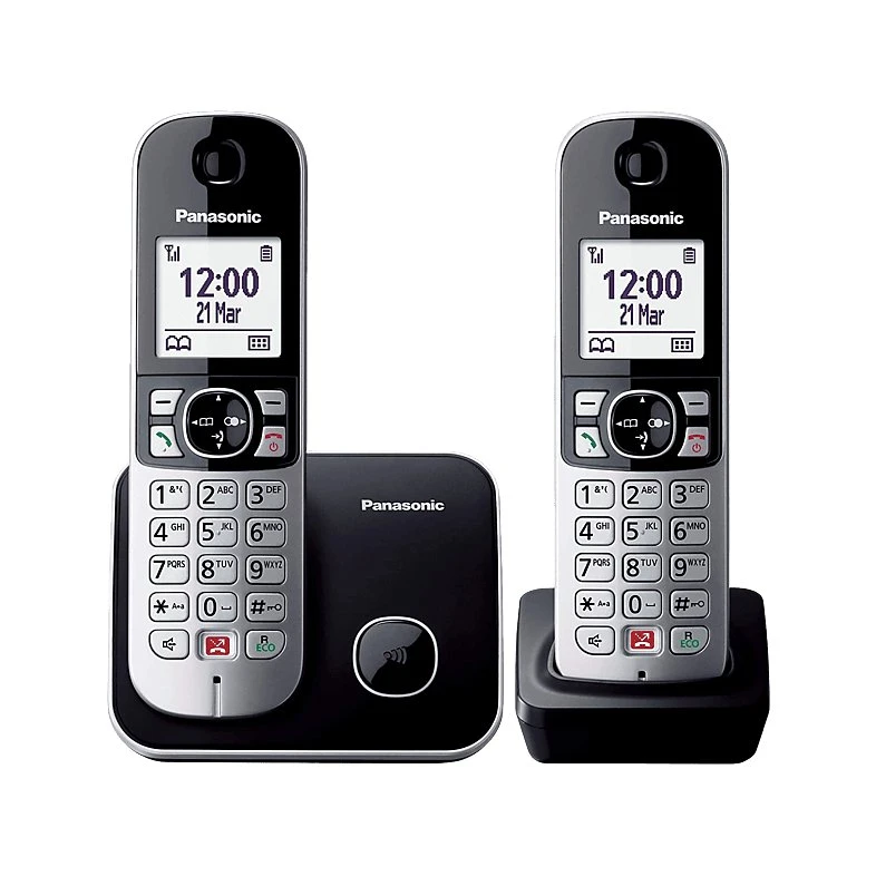 Panasonic KX-TG6852SP Teléfono Inalámbrico Dúo Negro