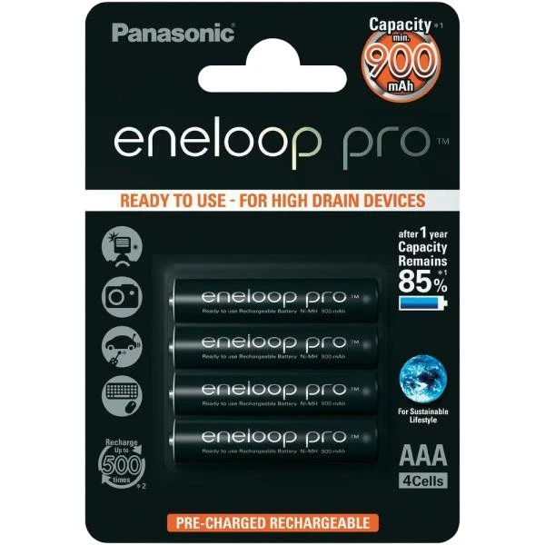 Panasonic Eneloop Pro AAA 900mAh 4 Pilas