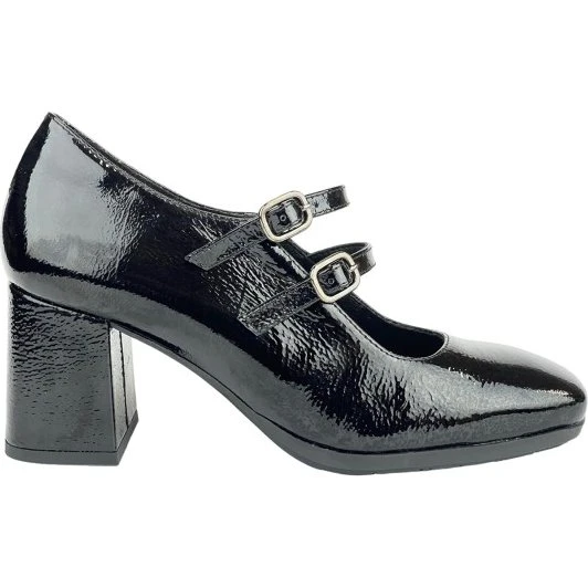 Desiree Shoes Modelo DAMI16 - Zapatos de Piel Negros con Tacón