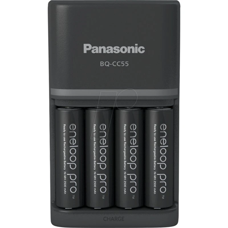 Panasonic ENELOOP PRO BQ-CC55 + 4 pilas AA 2500 mAh