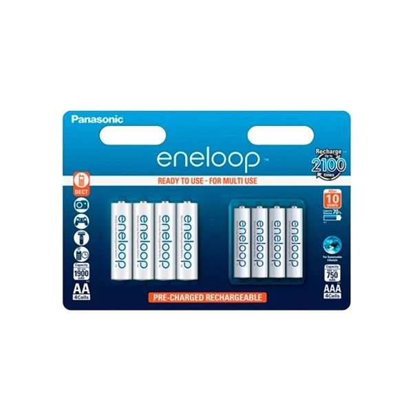 Panasonic Eneloop AA 1900mAh x4 + AAA 750mAh x4