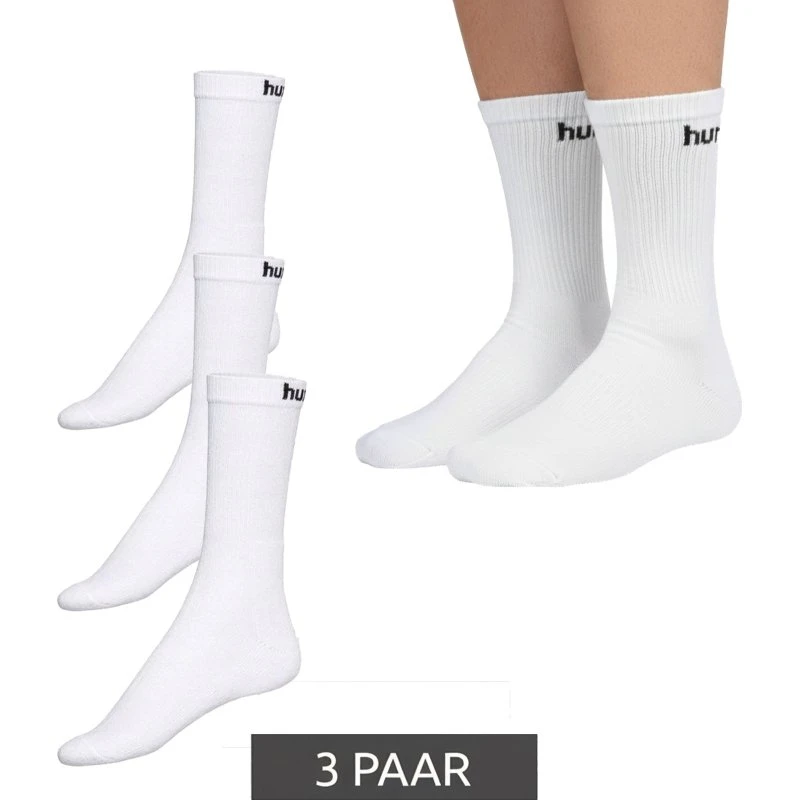 Hummel Pack de 3 Pares de Calcetines Deportivos de Algodón Blanco