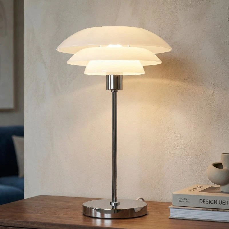 Dyberg Larsen DL31 Lámpara de Mesa de Vidrio y Cromo