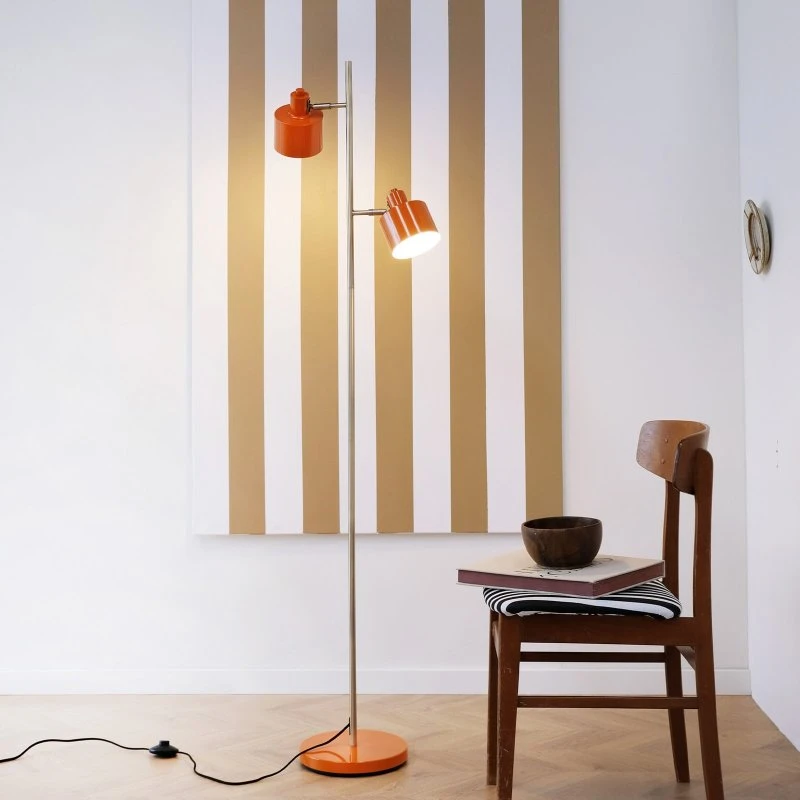 Dyberg Larsen Lámpara de pie Ocean Naranja, 160 cm, 2 luces