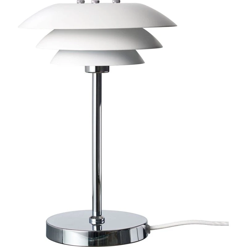 Dyberg Larsen DL20 Lámpara de Mesa Escandinava en Metal Blanco