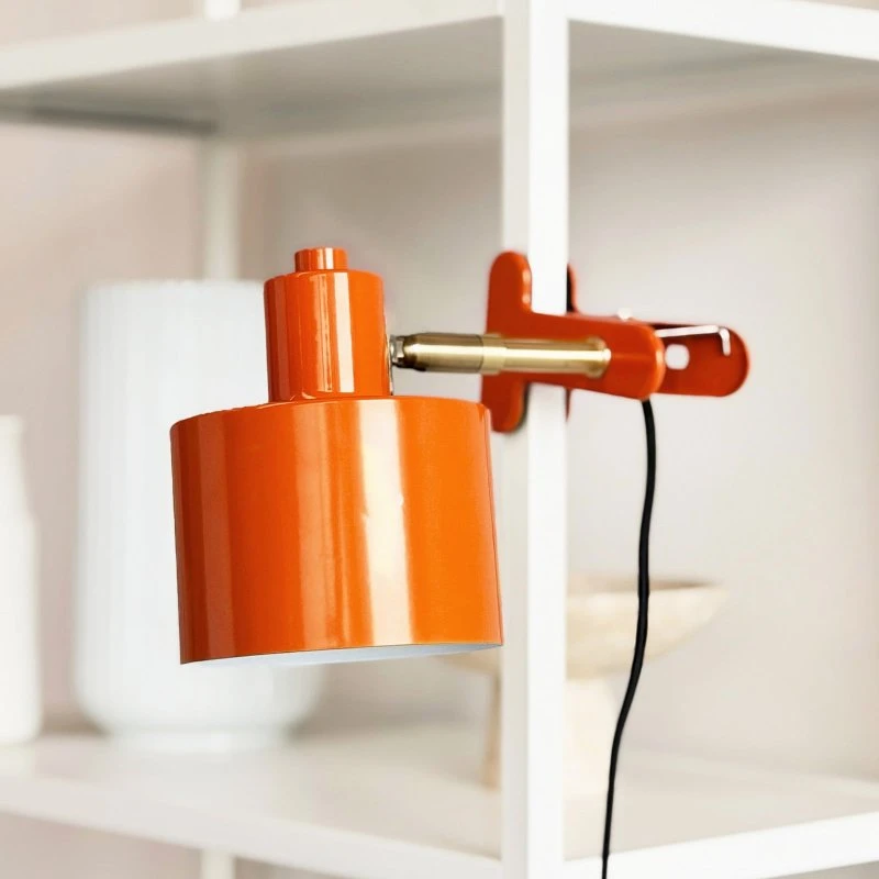 Lámpara de pinza Dyberg Larsen Ocean, naranja, metal, E14