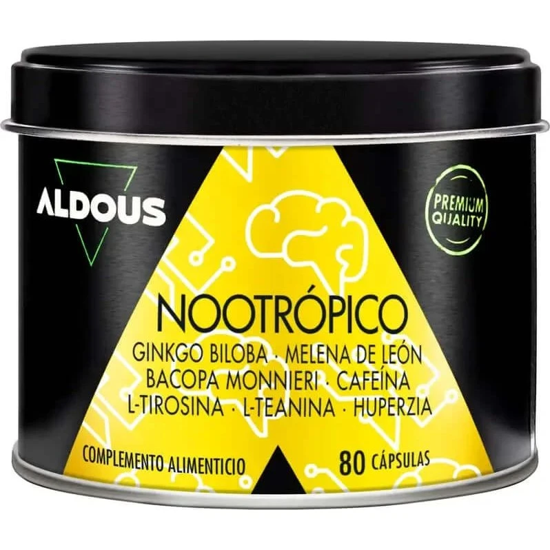 Aldous Labs Nootrópico con Melena de León, Ginkgo y Bacopa - 80 Cáps
